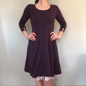 Plum Matilda Jane Queen of Hearts 3/4 Sleeve Circle Dress